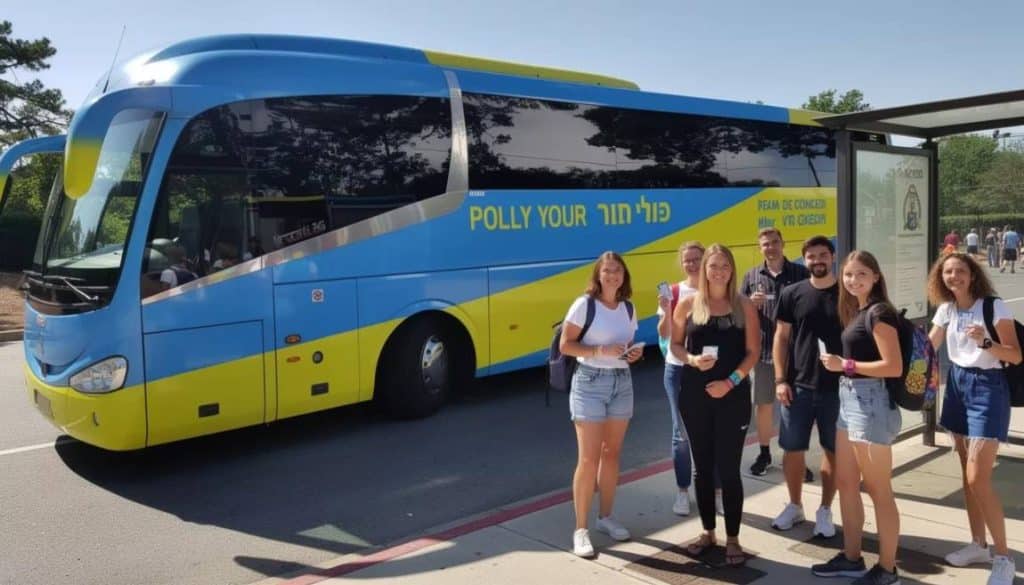 אנשים מחכים לאוטובוס בשביל להגיע להופעה